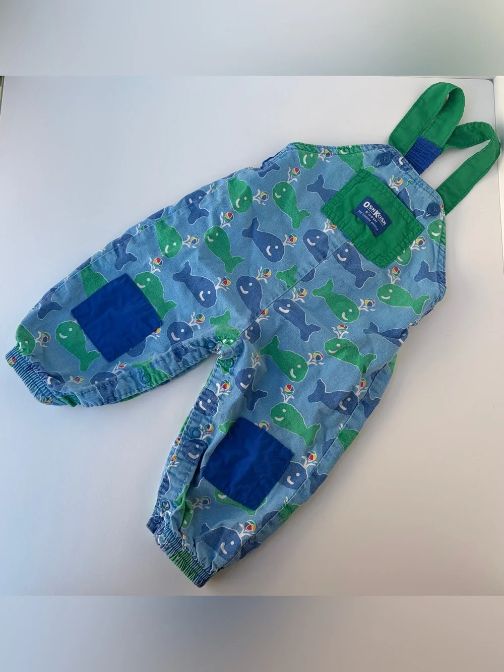 VTG OshKosh B’Gosh AOP Whales Beach Balls Fish Ocean Baby Toddler Size 18 Months